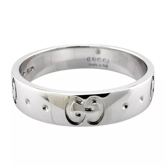 GUCCI Ring US 4 3/4 EU48 K18 white gold icon used - Picture 3 of 7